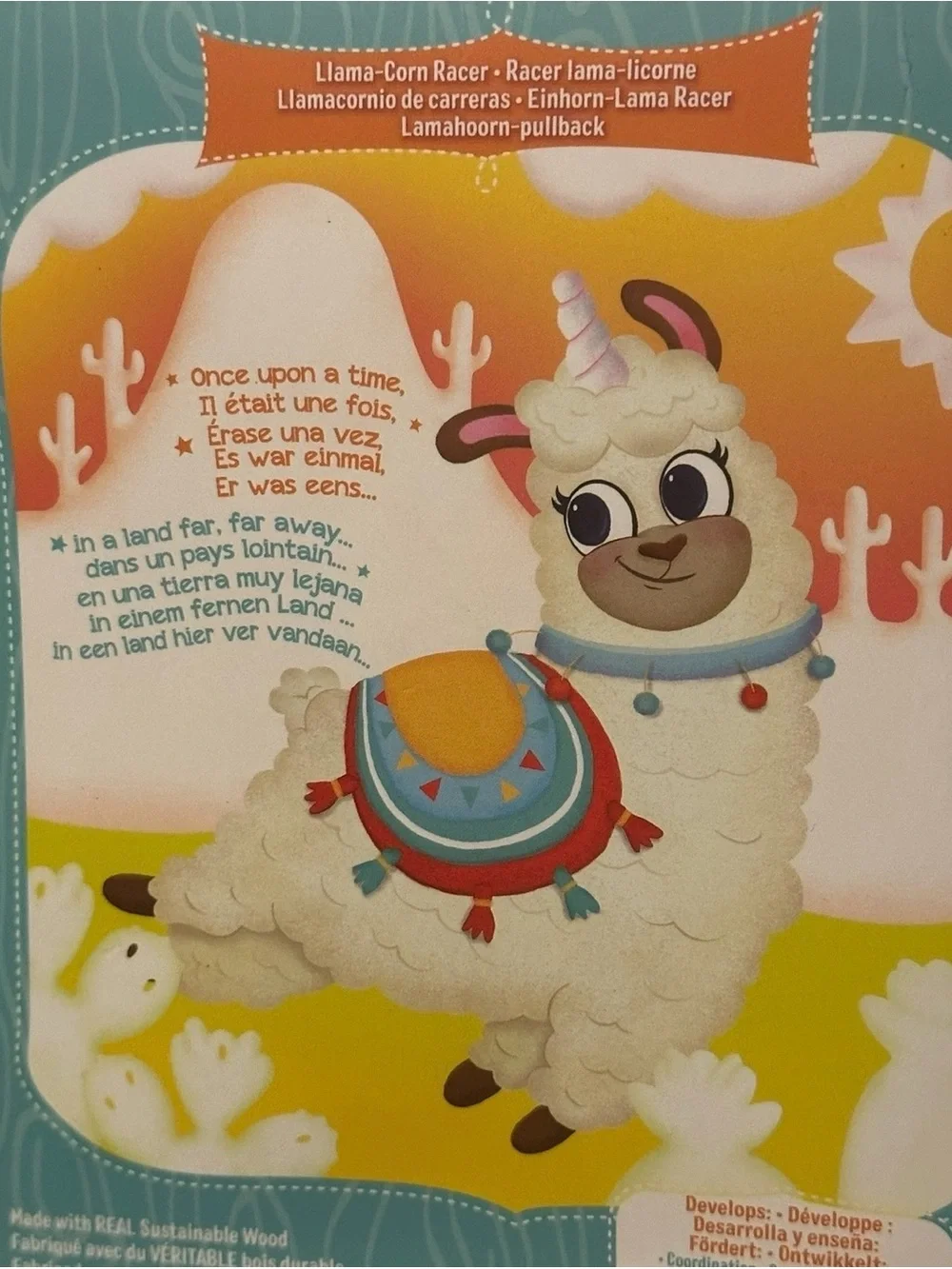Brand New * Little Tikes Wooden Critters Llama-Corn Racer